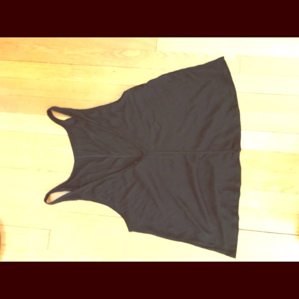 Free people black low back ribbed tank top